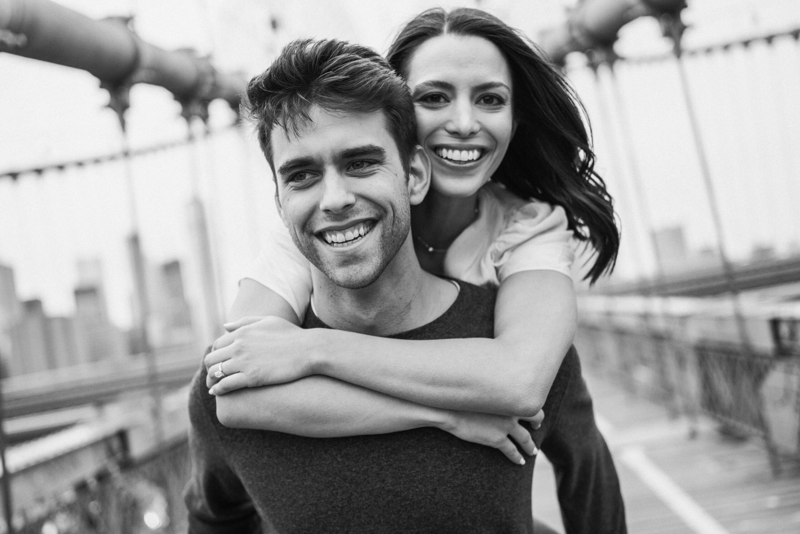 New York Engagement Photographer on the Brooklyn Bridge Manhattan