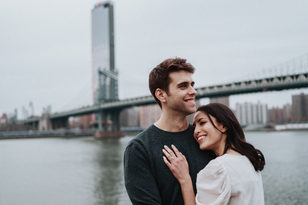 New York Engagement Photographer on the Brooklyn Bridge Manhattan