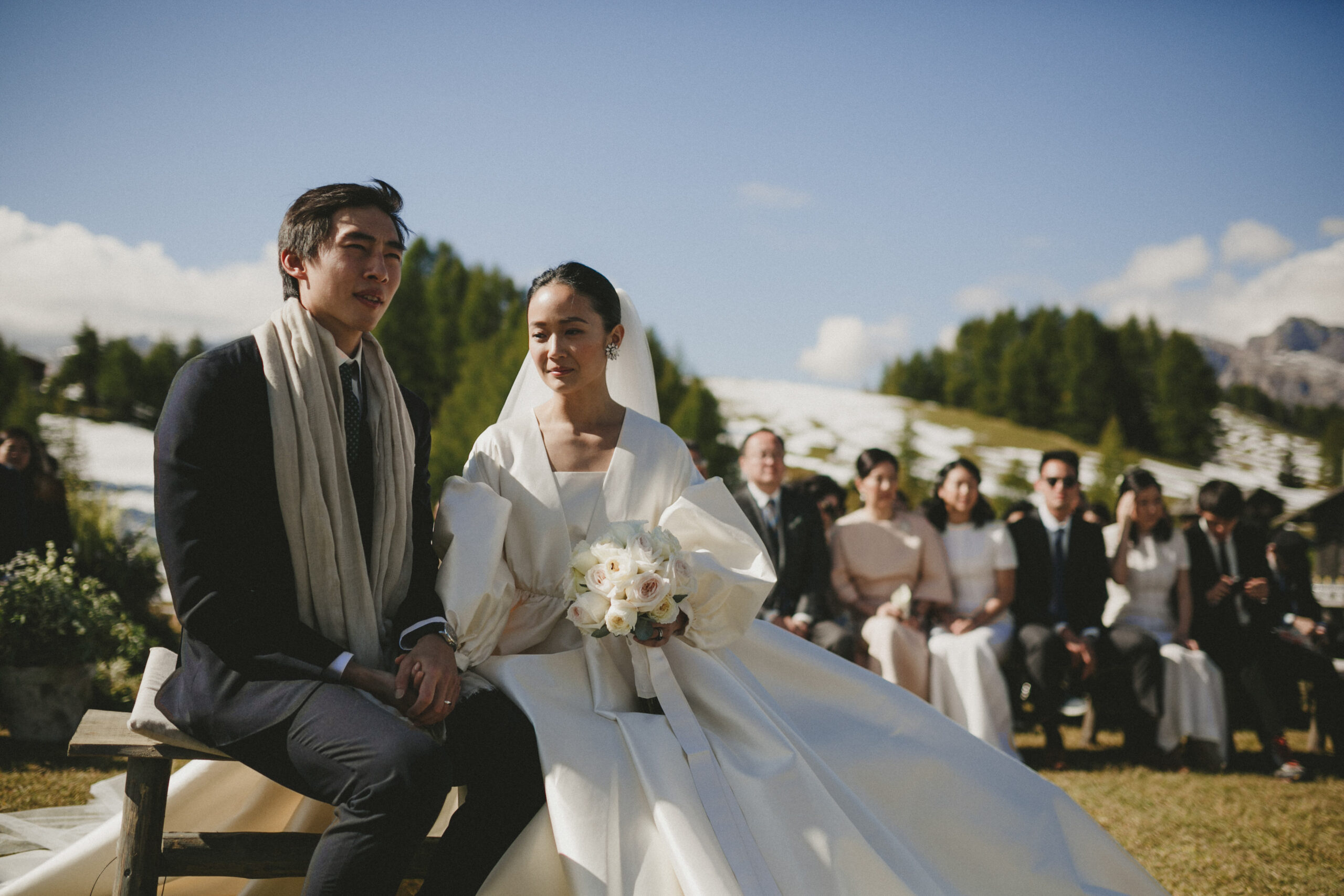 A snowy Dolomites Wedding photographer in italy