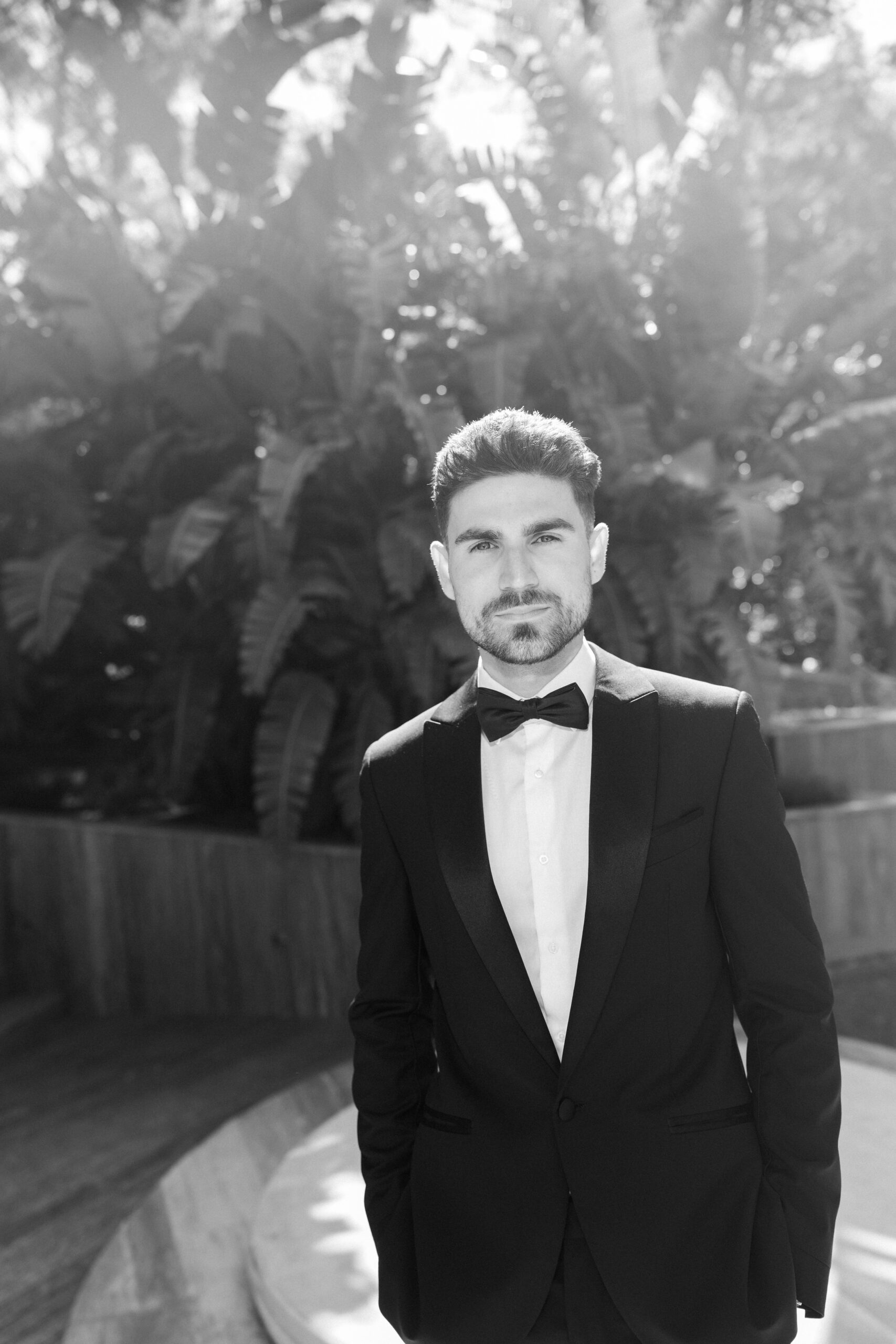 posing modern groom